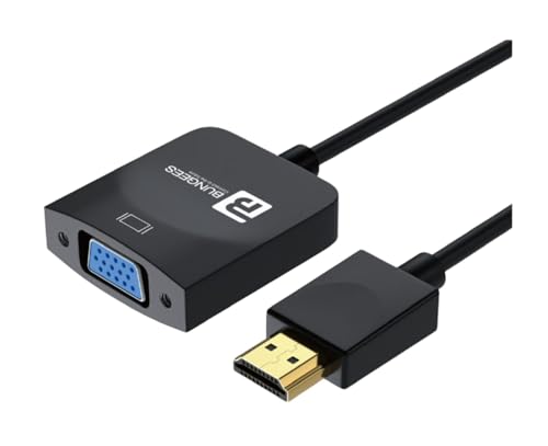 BUNGEES HDMI to VGA Converter | HDTV to VGA Adapter | 1080p Full HD @60Hz | Plug & Play | Compatible with Laptop, PC, Monitor & Projector