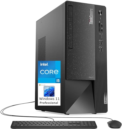 Lenovo ThinkCentre Neo 50t Gen 3 Tower Business Desktop Computer, 6-Core Intel Core i5-12400(Beat i7-11700), 64GB RAM, 2TB SSD, 2TB HDD, DVD±RW, 3-in-1 Card Reader, WiFi 6, Desktop Tower, Win 11 Pro